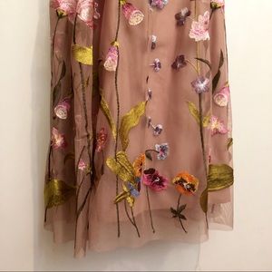 asos design tulle maxi dress with delicate floral embroidery and twist straps